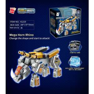 QMAN Cube of Beasts Mega Horn Rhino klocki do budowania, zmontowane jako nosorożec - QMAN Qman