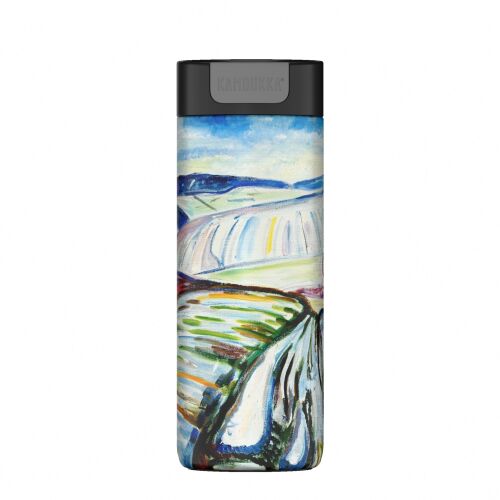 Közeli kép a Kambukka Olympus 500ml termikus bögréről részletes grafikával - Termosz és italtartó