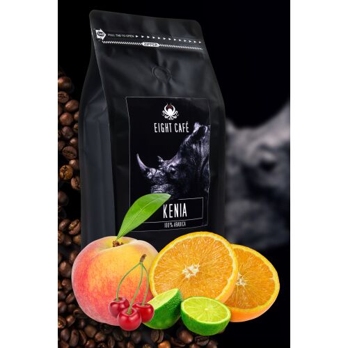Eight Cafe Kenya Arabica kávébab, frissen pörkölt, 1 kg-os kiszerelés gyümölcsös aromákkal - Ital
