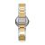 DKNY DK1L024M0155 női karóra hátulnézete, kéttónusú arany és ezüst szíjjal
