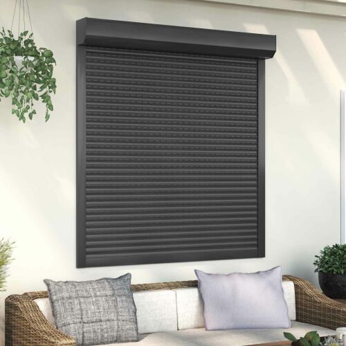 vidaXL Roló Antracit 130 x 140 cm Alumínium és poliuretán 181044927 - Redőny