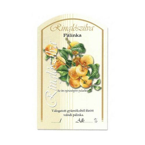 Ringló szilva pálinka címke - Italcímke