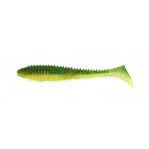 Keitech Swing Impact FAT 4,3" Hot Fire Tiger gumicsali, pergető műcsali süllő és más ragadozó halak horgászatához - Gumicsali és twister