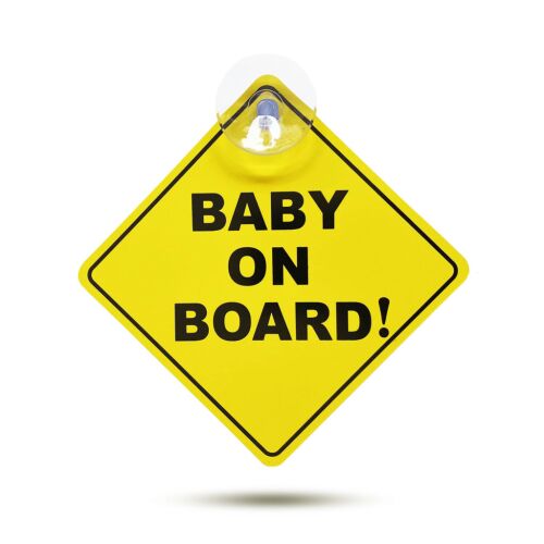 Tapadókorongos "Baby on Board" tábla - 12,7 x 12,7 cm 157123808 - Baba utazás