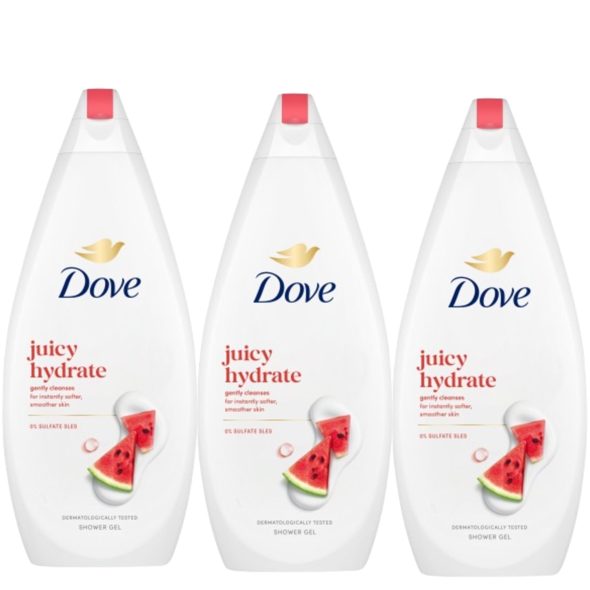 E-shop Dove Juicy Hydrate Krémový sprchový gél 3x720ml