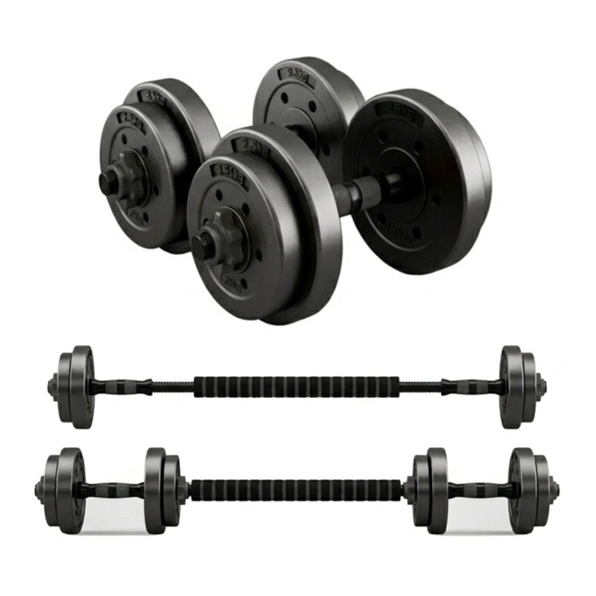 E-shop Pepita Nastaviteľný 20kg bitúmenový činkový set 2x10 kg - Čierny