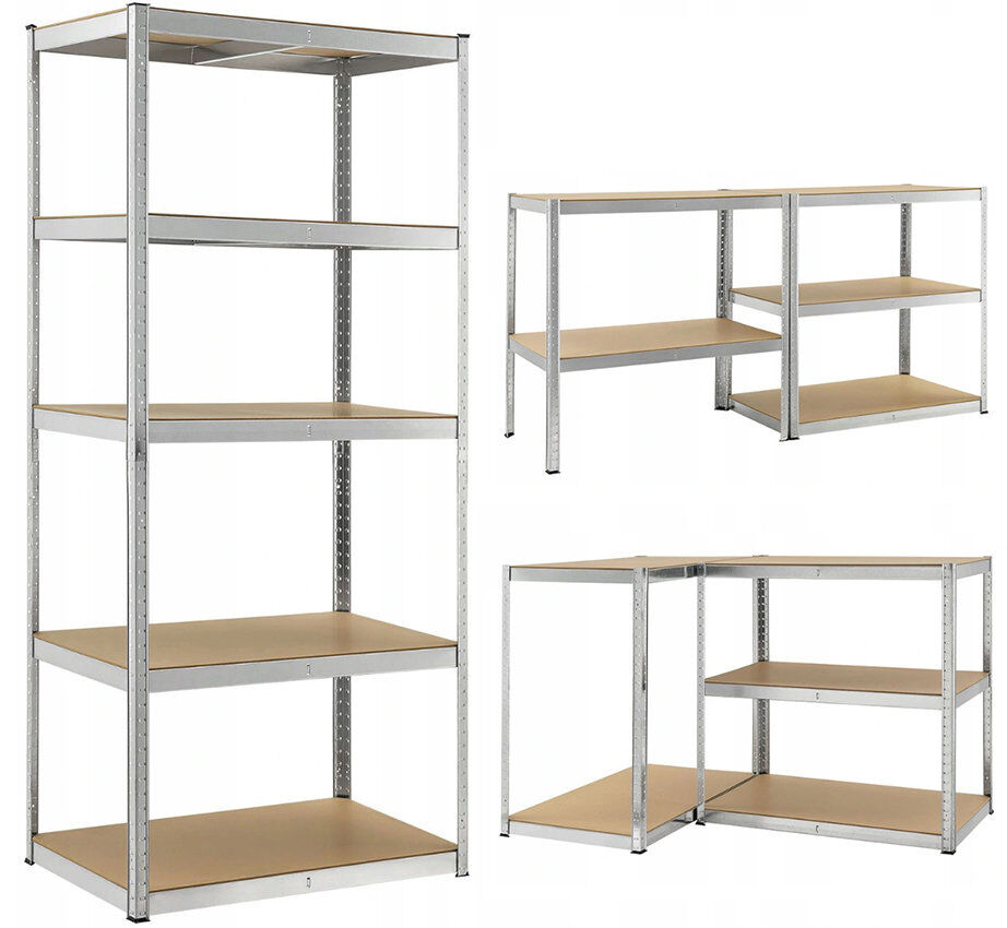E-shop Funfit Home&amp;Office Kovový priemyselný regál s MDF doskami 180...
