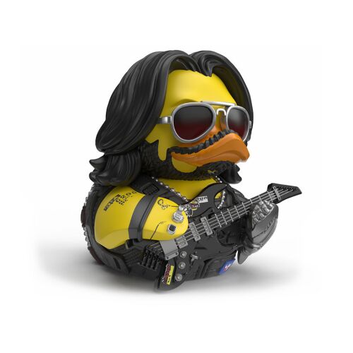 Numskull Tubbz Cyberpunk 2077 Johnny Silverhand gumikacsa figura, egy gyűjthető gumikacsa Johnny Silverhand hasonmásával. - Numskull