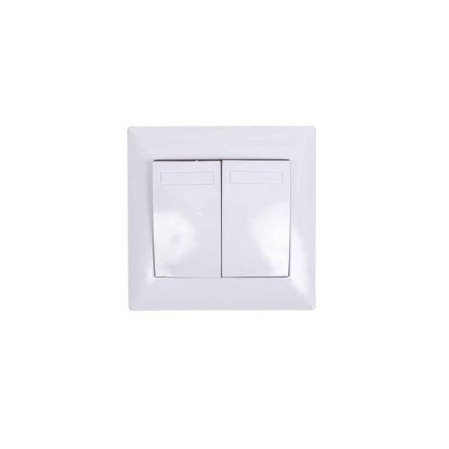 Duplex kapcsoló 10A 250V, méretek 80x80x35 mm, szín fehér 158158824 - Villanykapcsoló