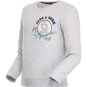 Disney Frozen Elsa und Anna Kinderpullover mit holografischem Druck, grau, 110/116 cm - Pullover für Kinder