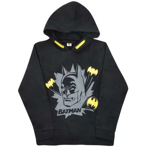 Schwarzer Batman Kinder Hoodie mit gelben Details, Größe 98/104 cm