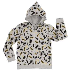 Batman Kinder-Hoodie, grau mit schwarzem und gelbem Batman-Logo-Druck, 98/104 cm - Pullover für Kinder