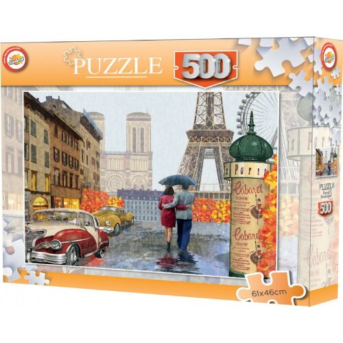 Cities - Panorama Paryża Puzzle - 500 elementów. Zawiera Wieżę Eiffla, Notre Dame i paryskie ulice. Stanowi wyzwanie i piękne puzzle dla dorosłych i dzieci.