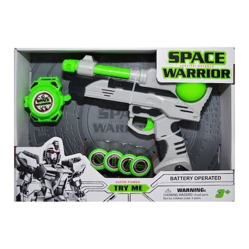 Űrpisztoly tárcsákkal Space Warrior játékkpuska a csomagolásban - Játékpuska és töltény