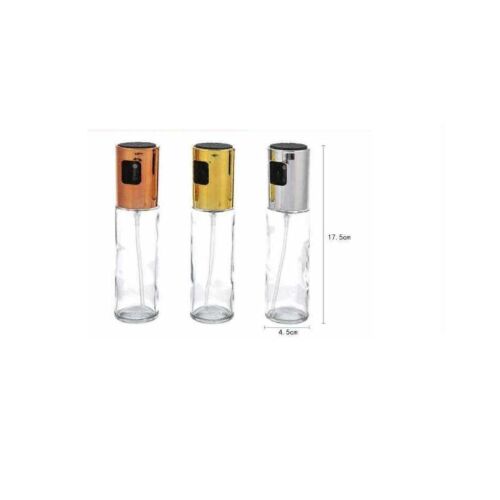 Üveg olajpermetező Torch, 100ml-es olajszóró, üveg palack, réz, arany és ezüst kupakokkal - Olaj és ecet adagoló
