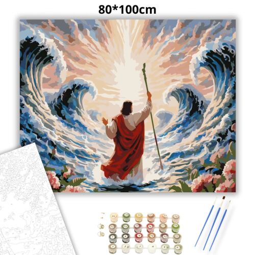 Mózes a tenger előtt - számfestő készlet - 80×100 cm (Keret nélkül) 157272194 - Számfestő készlet
