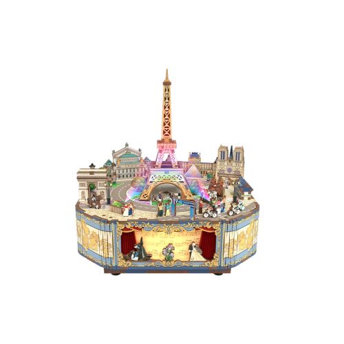 Tonecheer Romantikus Párizs 3D puzzle zenélő doboz, Eiffel torony 