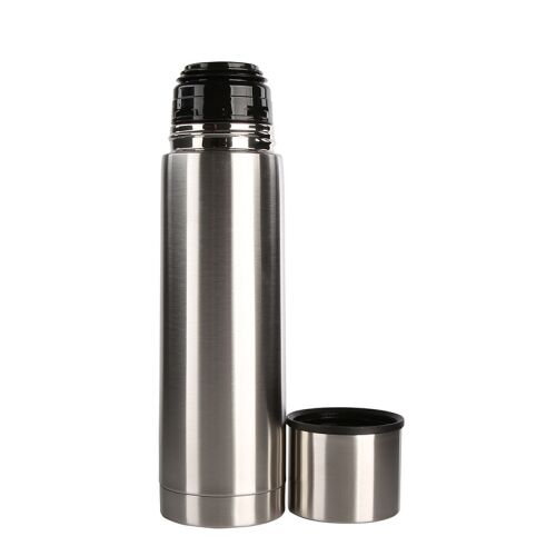 Rozsdamentes acél termosz levehető pohár fedővel, ezüst, 500ml - Termosz és italtartó