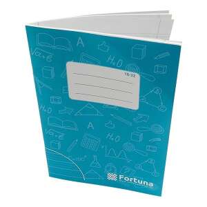 Fortuna A/5-ös füzet 32 lappal, kék borítóval, iskolai illusztrációkkal - Fortuna