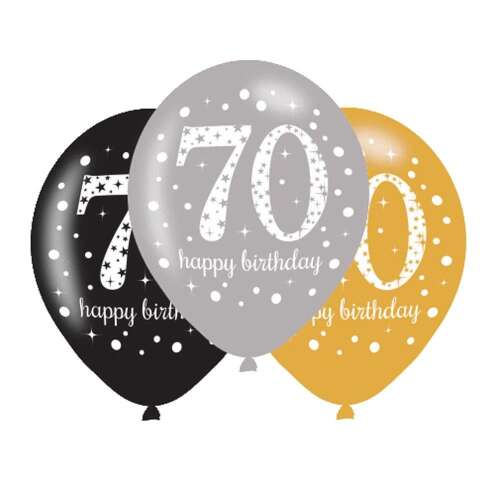 70 годишен Happy Birthday летящи балони 6 броя