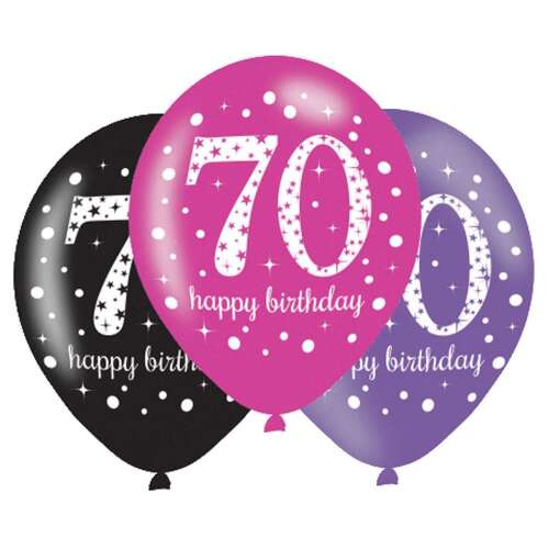 70 éves Happy Birthday  léggömb lufi 6 db-os