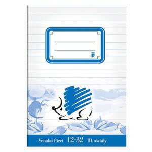 Caiet ICO A/5 12-32 cu linii pentru clasa a treia cu design de arici - ICO Caiete