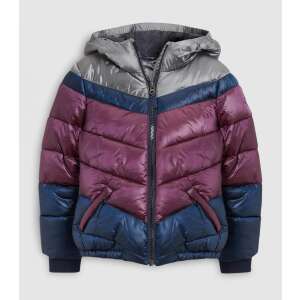 Zimná bunda Next pre deti v fialovej, modrej a sivej farbe, s kapucňou - Next