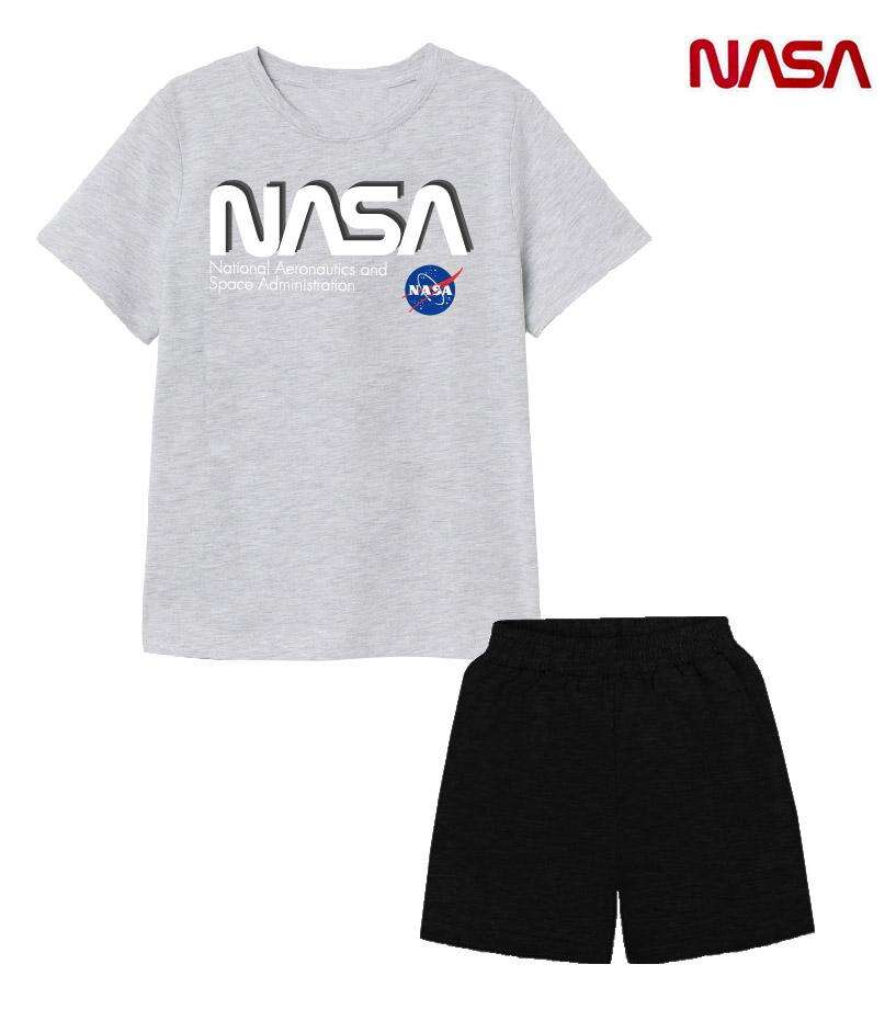 NASA rövid fiú pizsama szürke fekete 10 év (140 cm)