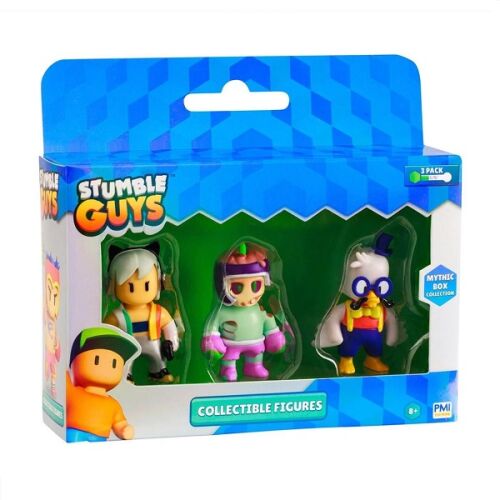 Stumble Guys 3 darabos figura szett Glitchy, Toxic Boxer és Silly Goose karakterekkel, csomagolásban - Fan Gaming termék