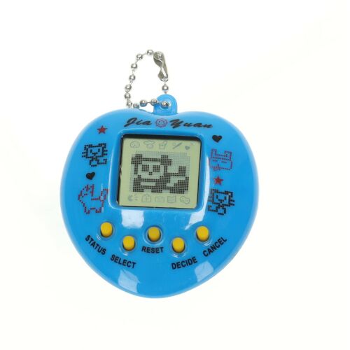 Jia Yuan kék Tamagotchi virtuális kisállat pixel képpel a képernyőn 