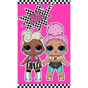 Prosop de mână LOL Surprise, 30x50cm, cu două păpuși LOL Surprise - Prosoape de baie, prosoape și prosop de uscare
