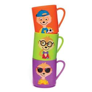 Set mit 3 Plastikbechern mit niedlichen Eichhörnchen-Designs, perfekt für Kinder - Tassen