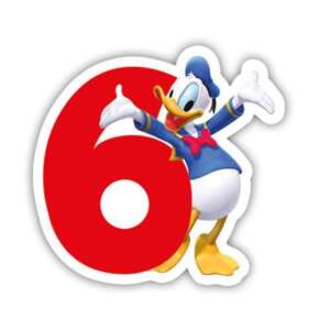 Disney Donald kacsa 6-os számú tortagyertya - Party kellék