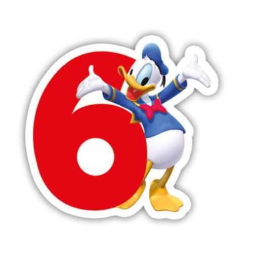 Świeca na tort z Donaldem Duckiem numer 6