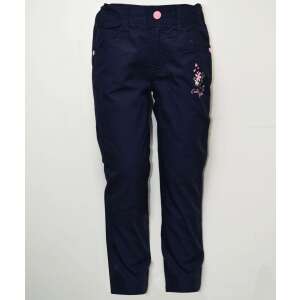 Spodnie dziewczęce Blue Seven w kolorze granatowym z haftem różowych kwiatów - Spodnie dziecięce