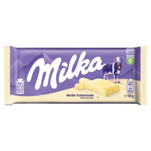 Milka Fehércsokoládé 90g, krémes és finom alpesi tejcsokoládé - Csokoládé