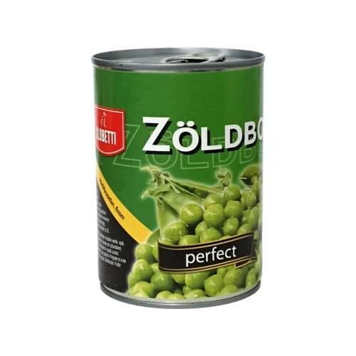 Globetti zöldborsó konzerv, 240g. Tökéletes gyors köretnek vagy főzési alapanyagnak. - Konzerv