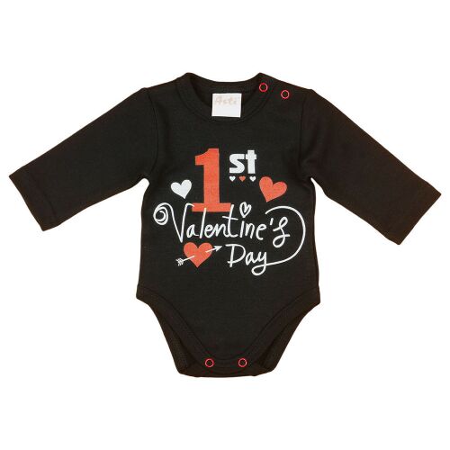 "1st Valentine's day" feliratos valentin napi baba body fekete 157442067 - Gyerek body