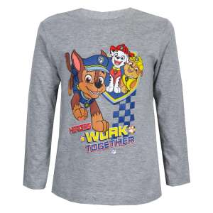 Nickelodeon Mancs őrjárat hosszú ujjú póló fiúknak, szürke színben, Mancs őrjárat karakterekkel, 128 cm-es méretben (8 éves) - Nickelodeon
