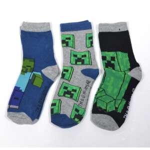 Minecraft комплект чорапи с 3 чифта за деца, с сини, сиви и черни чорапи с мотиви Minecraft Creeper - Minecraft