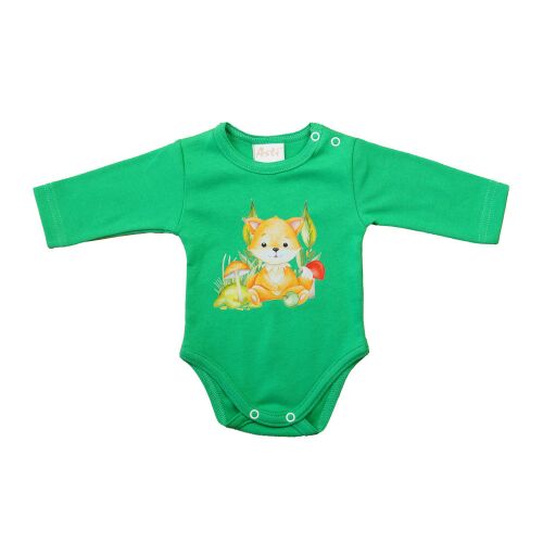 Hosszú ujjú baba body - Állatos mintával