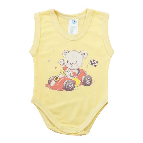 Ujjatlan baba body autós maci mintával 157445998 - Gyerek body