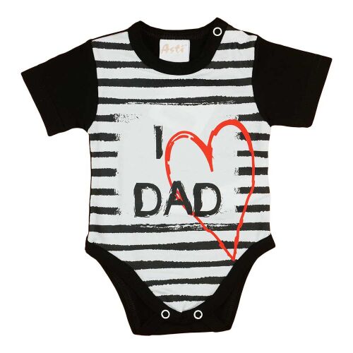 "I LOVE MY DAD" feliratos rövid ujjú baba body fekete 183453149 - Gyerek body