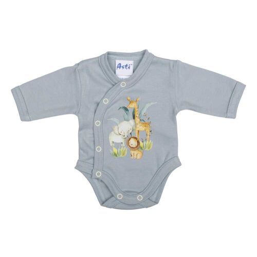 Elöl patentos hosszú ujjú baba body Szafari mintával 157446822 - Divat és öltözködés
