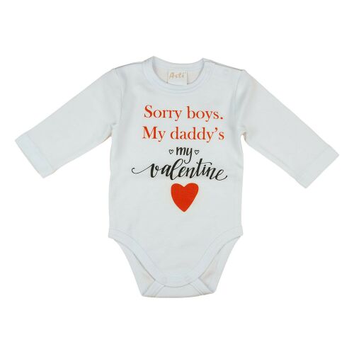 "Sorry boys. My Daddy's my valentine" feliratos valentin napi baba body fehér 157447220 - Gyerek body