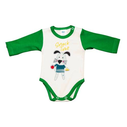 Hosszú ujjú baba body Kutyus mintával 157448474 - Baba és gyerek divat