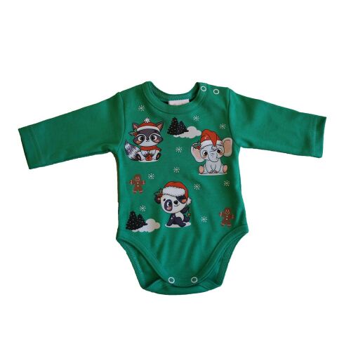 Hosszú ujjú baba body karácsonyi mintával 157450038 - Gyerek body