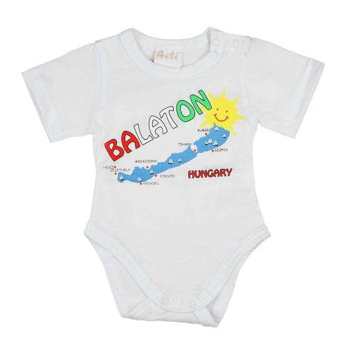 Rövid ujjú baba body Balaton felirattal