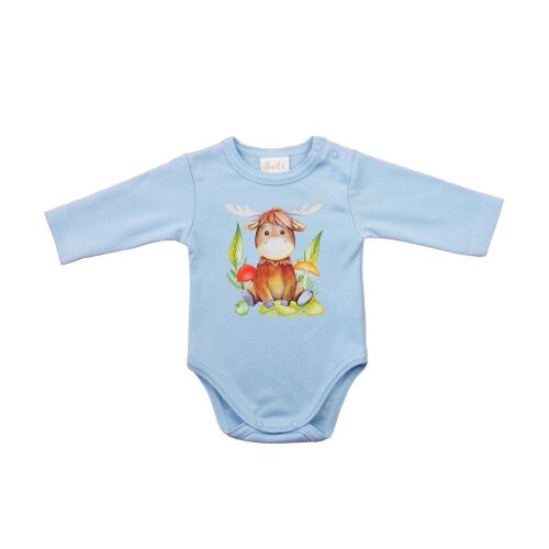 Hosszú ujjú baba body - Állatos mintával