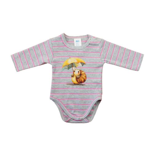 Hosszú ujjú baba body - csiga mintával